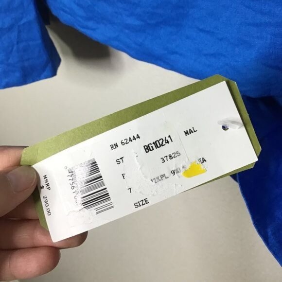 Nicole Miller Hailey Cold Shoulder Top Size Large Cropped Bell Sleeve Blue New - Picture 7 of 8